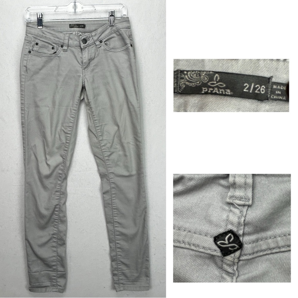 770 PrAna Kara Light Gray Stone Denim Pants Size 2/26